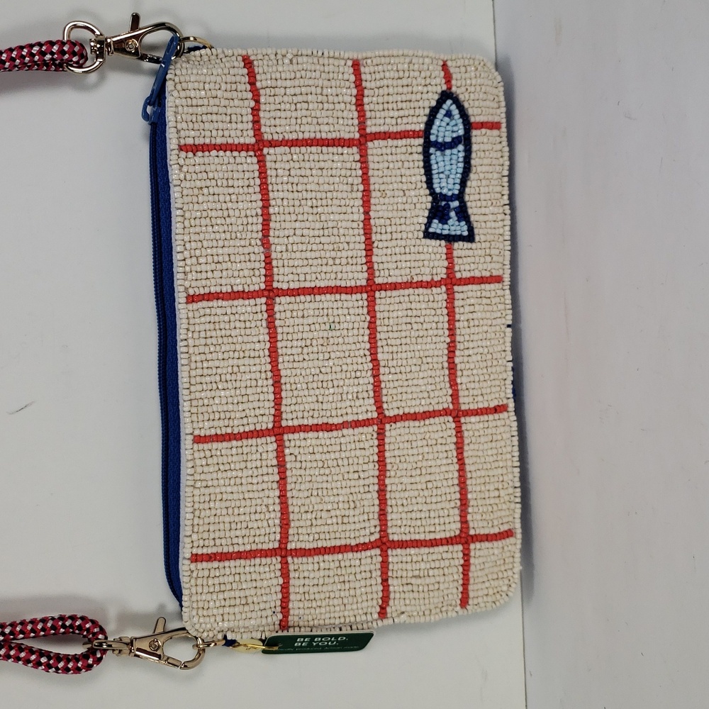NWT INK + ALLOY LEILA SARDINE SEED BEAD CLUTCH CROSSBODY BAG PURSE - Picture 4 of 16